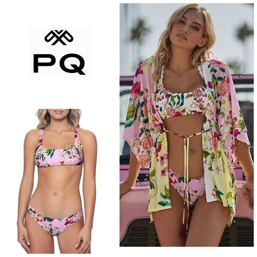 New. Pq Seamless Reversible Floral Bikini. Large. Retails $172